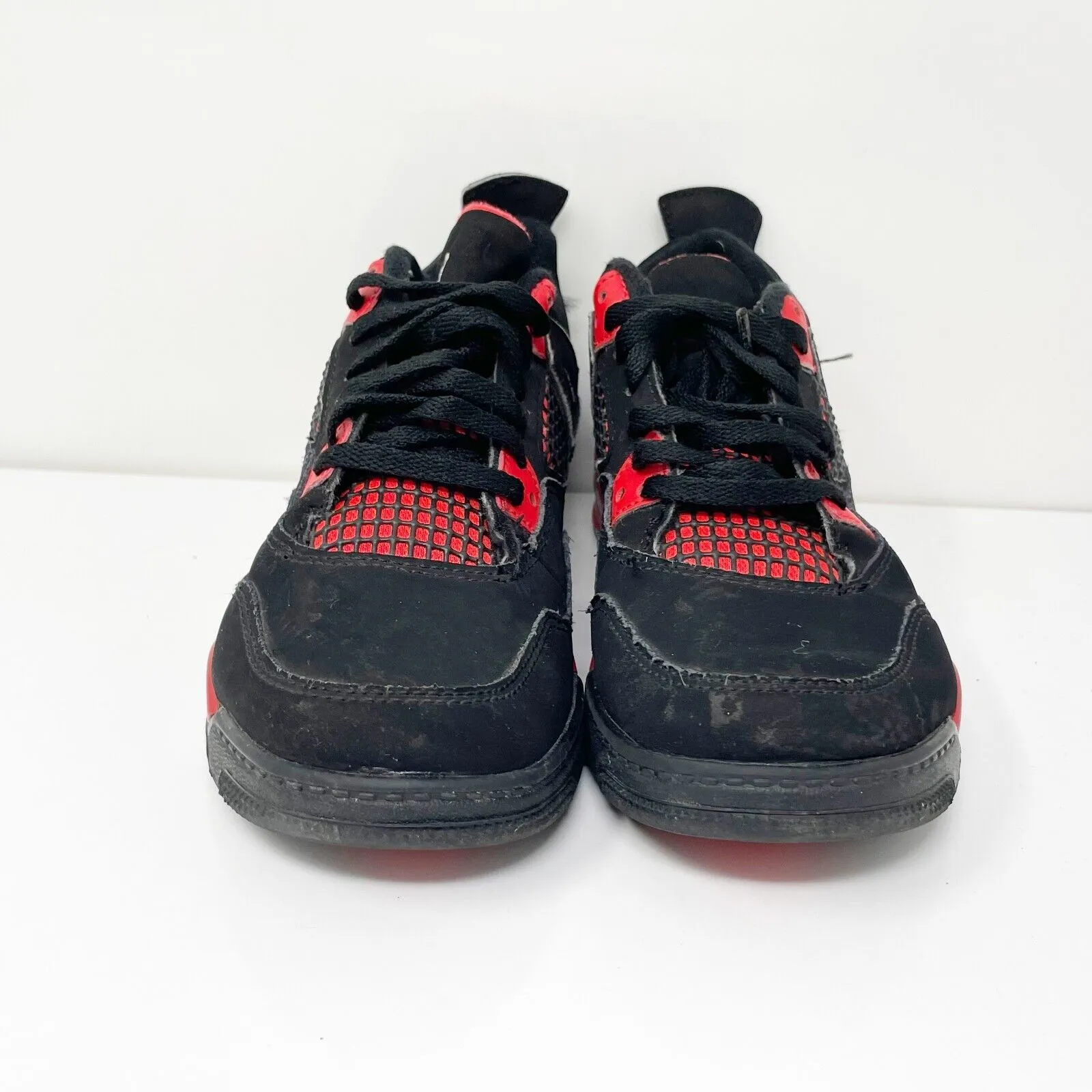 Nike Boys Air Jordan 4 BQ7669-016 Black Basketball Shoes Sneakers Size 1Y