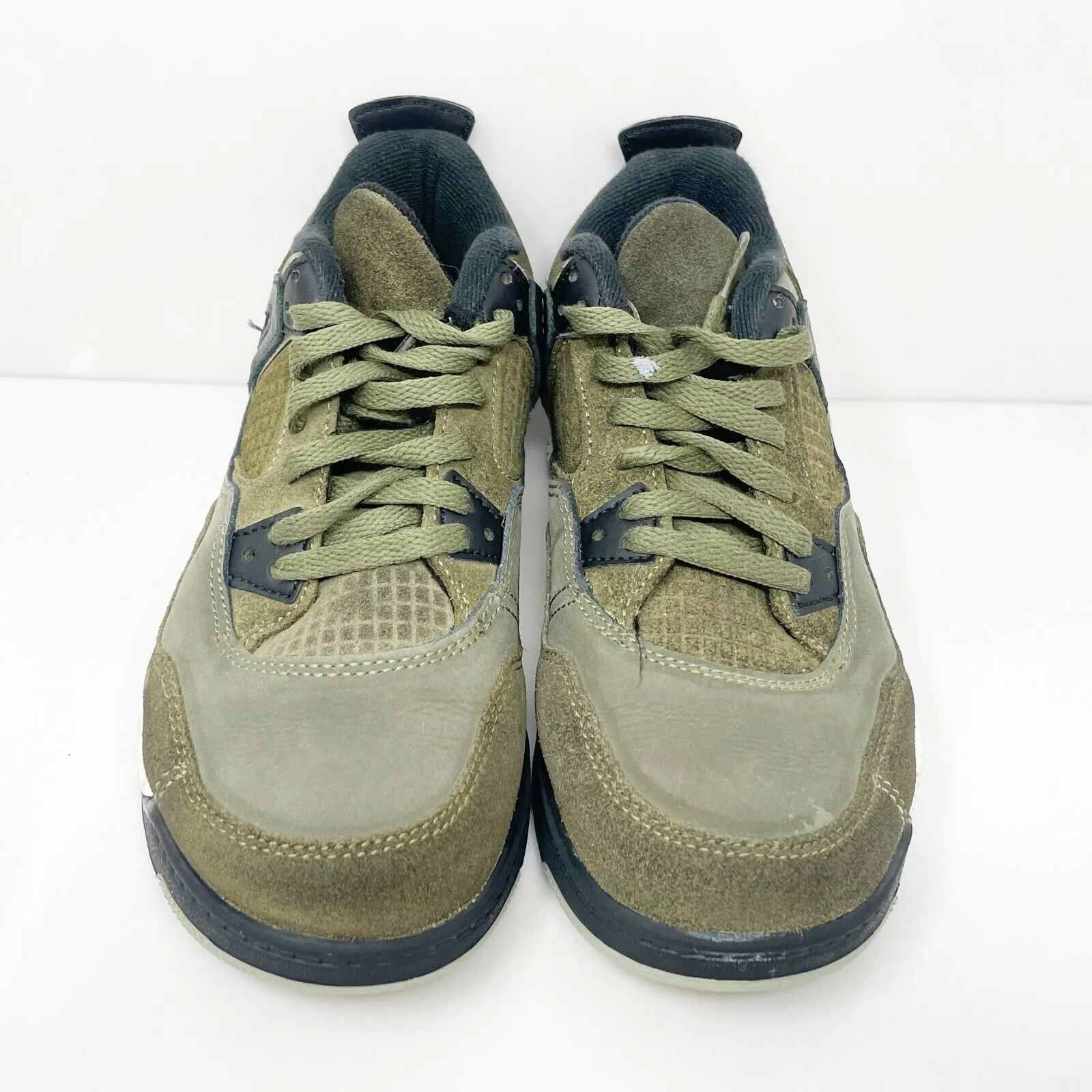 Nike Boys Air Jordan 4 FB9929-200 Green Basketball Shoes Sneakers Size 3Y