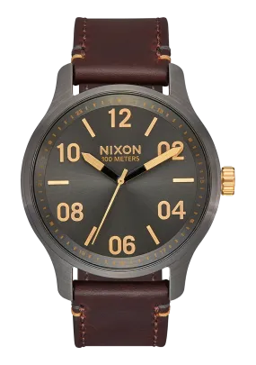 Nixon - Patrol Leather Watch Gunmetal/Gold