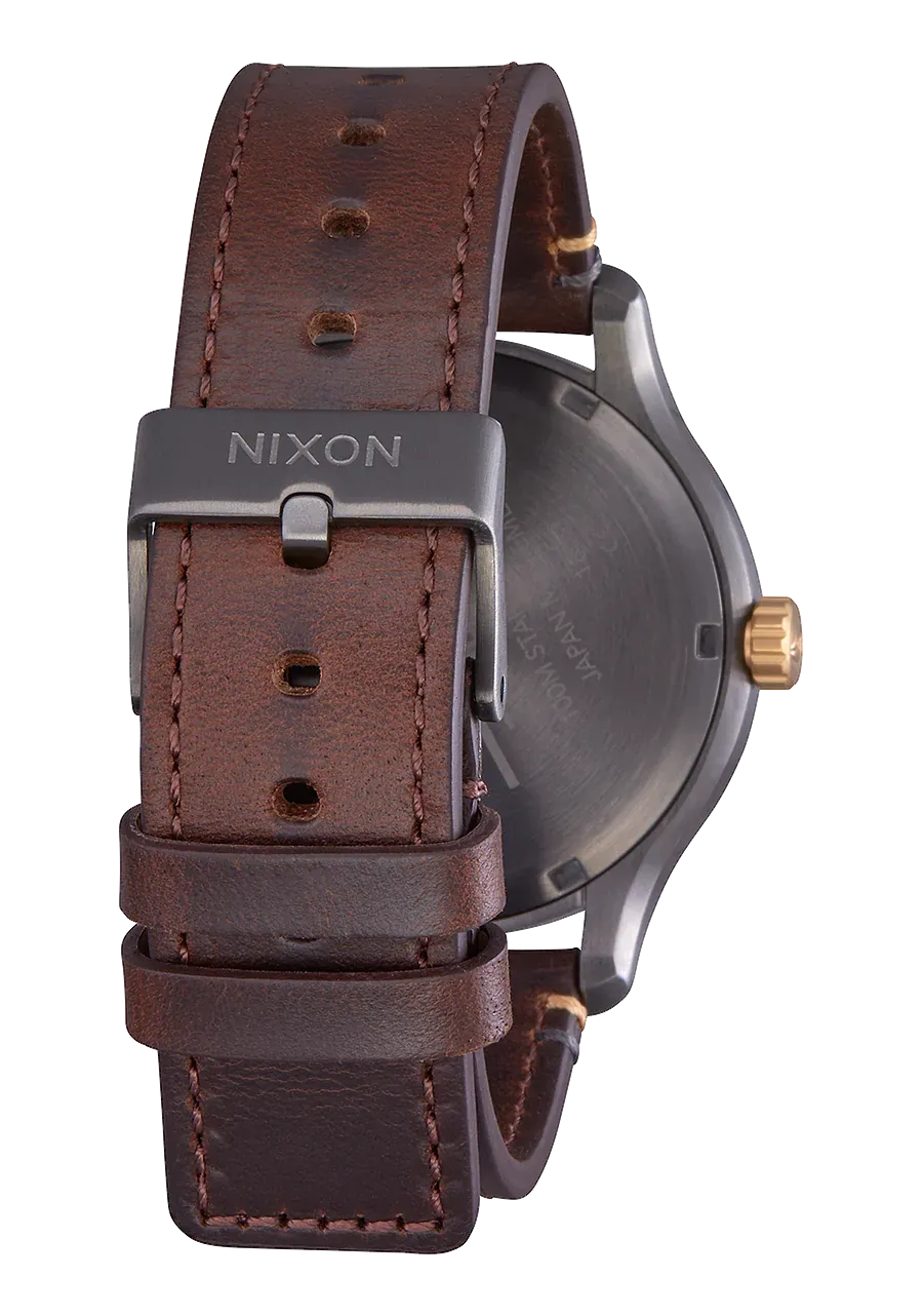 Nixon - Patrol Leather Watch Gunmetal/Gold