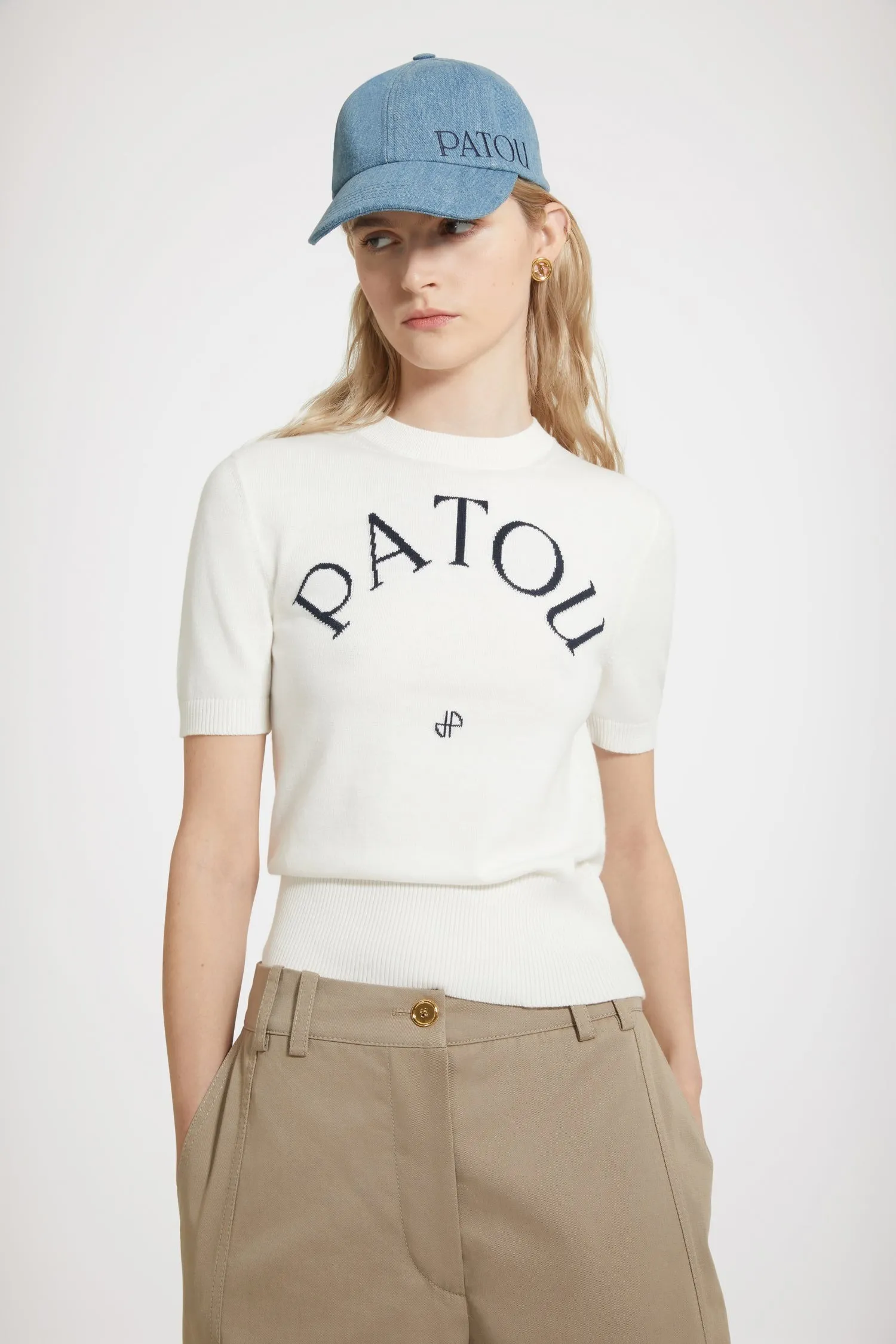 PATOU  |Casual Style Plain Cotton Short Sleeves Logo