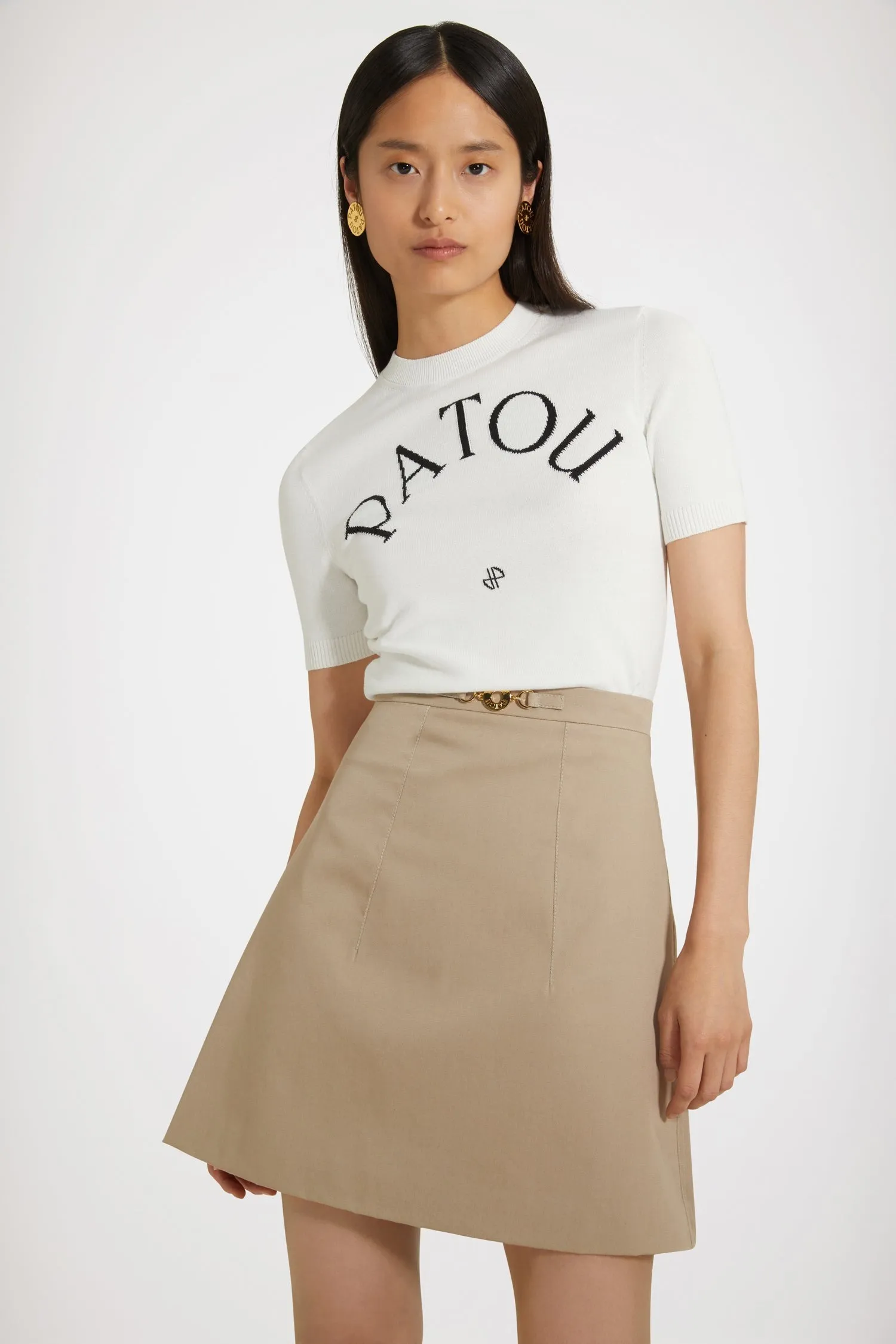 PATOU  |Casual Style Plain Cotton Short Sleeves Logo