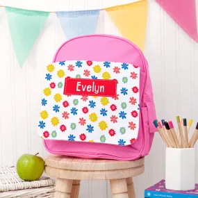 Personalised Girl's Patterned Pink Rucksack