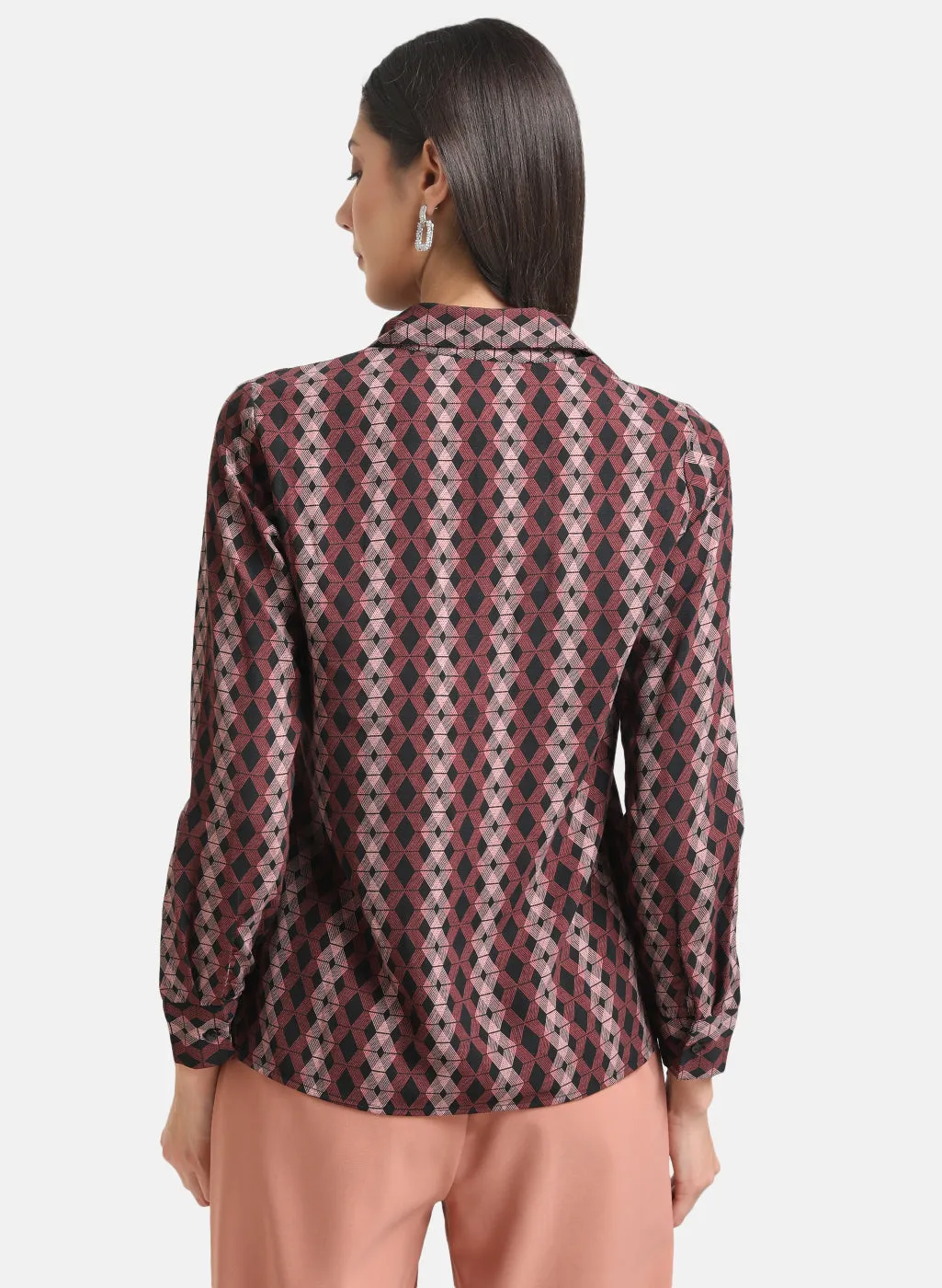 Printed Shirt With Embellished Pocket Flaps