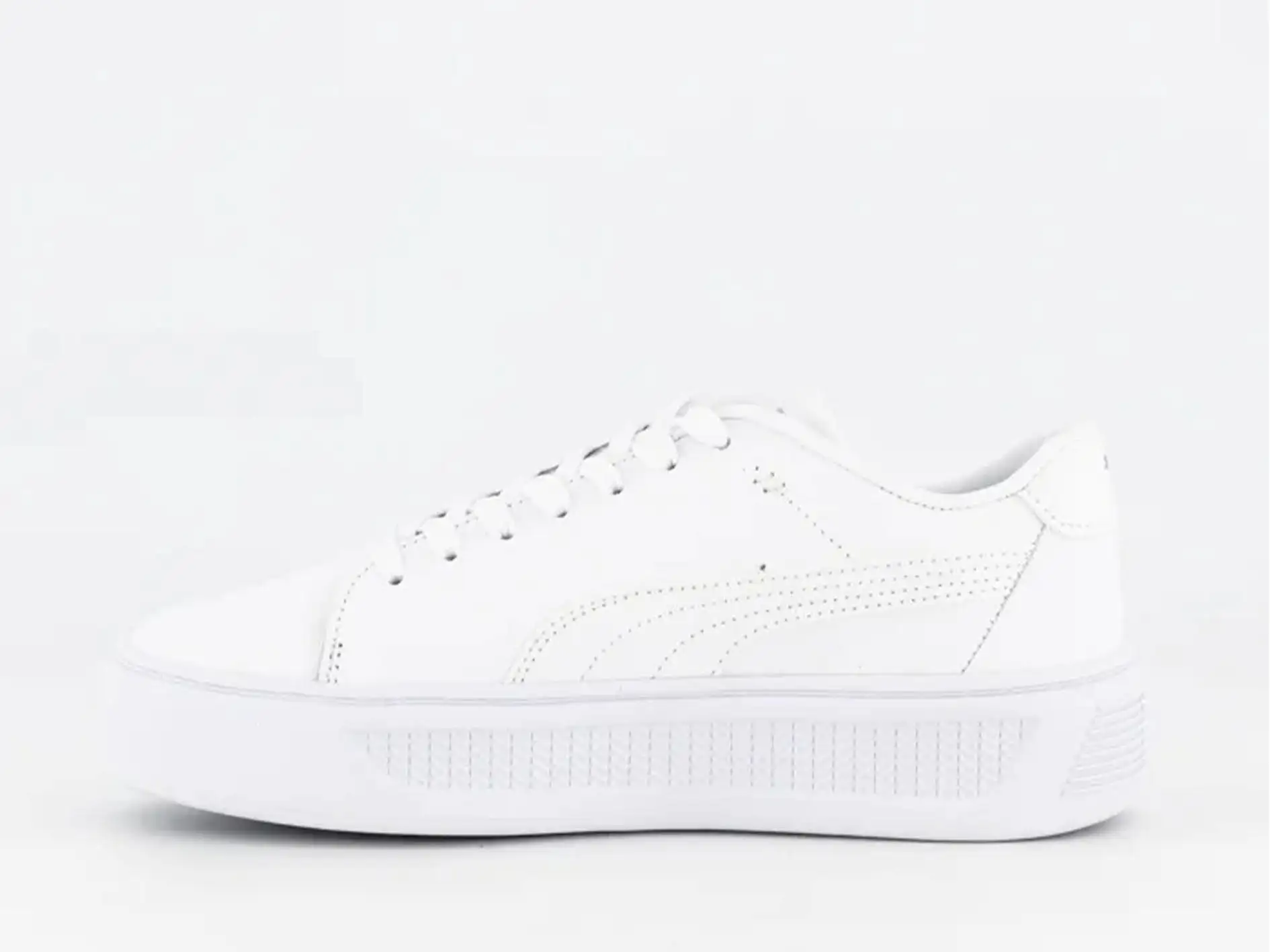 Puma Womens Smash Platform V3 Sleek White/Silver <br> 389401 01