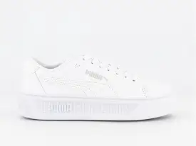 Puma Womens Smash Platform V3 Sleek White/Silver <br> 389401 01