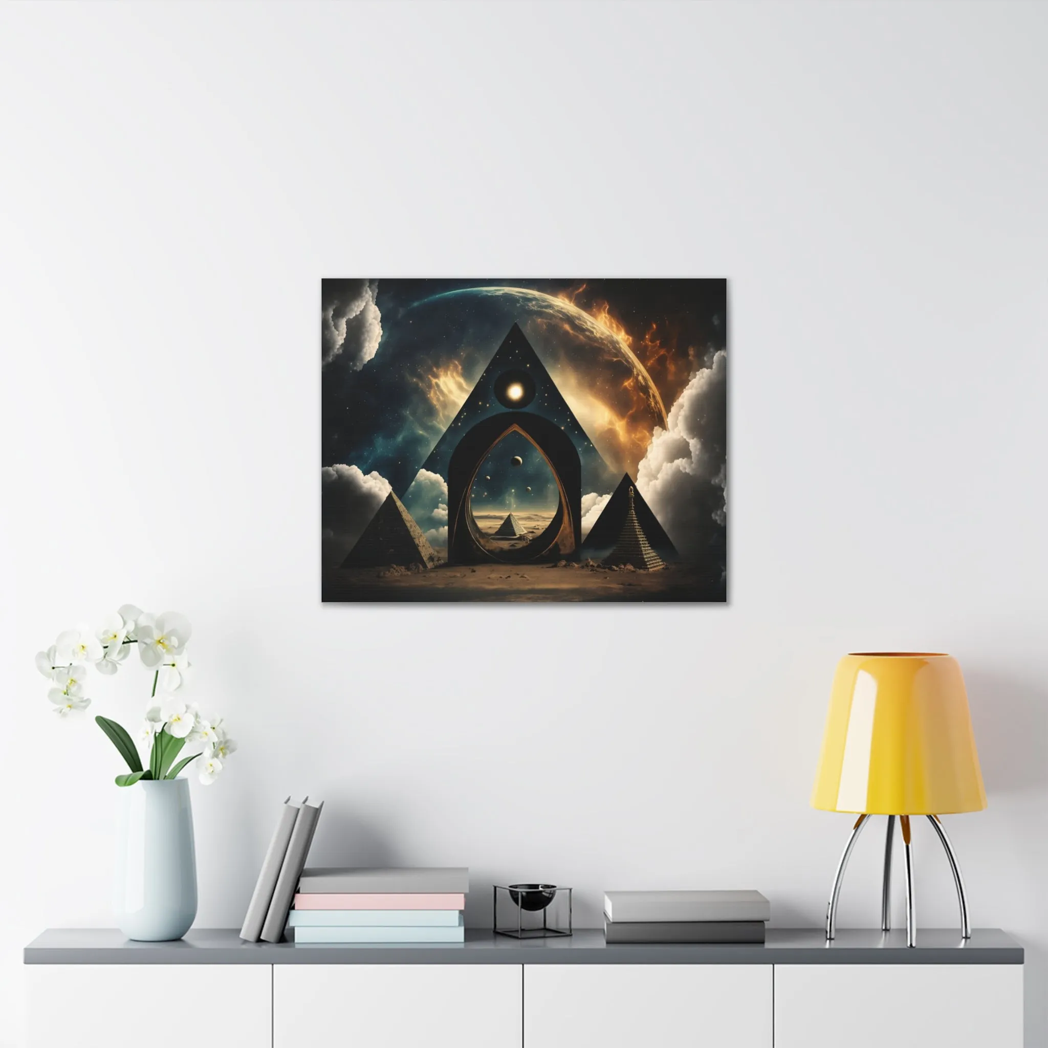 Pyramid Portal Star Gate Wall Art Canvas Spiritual Decor