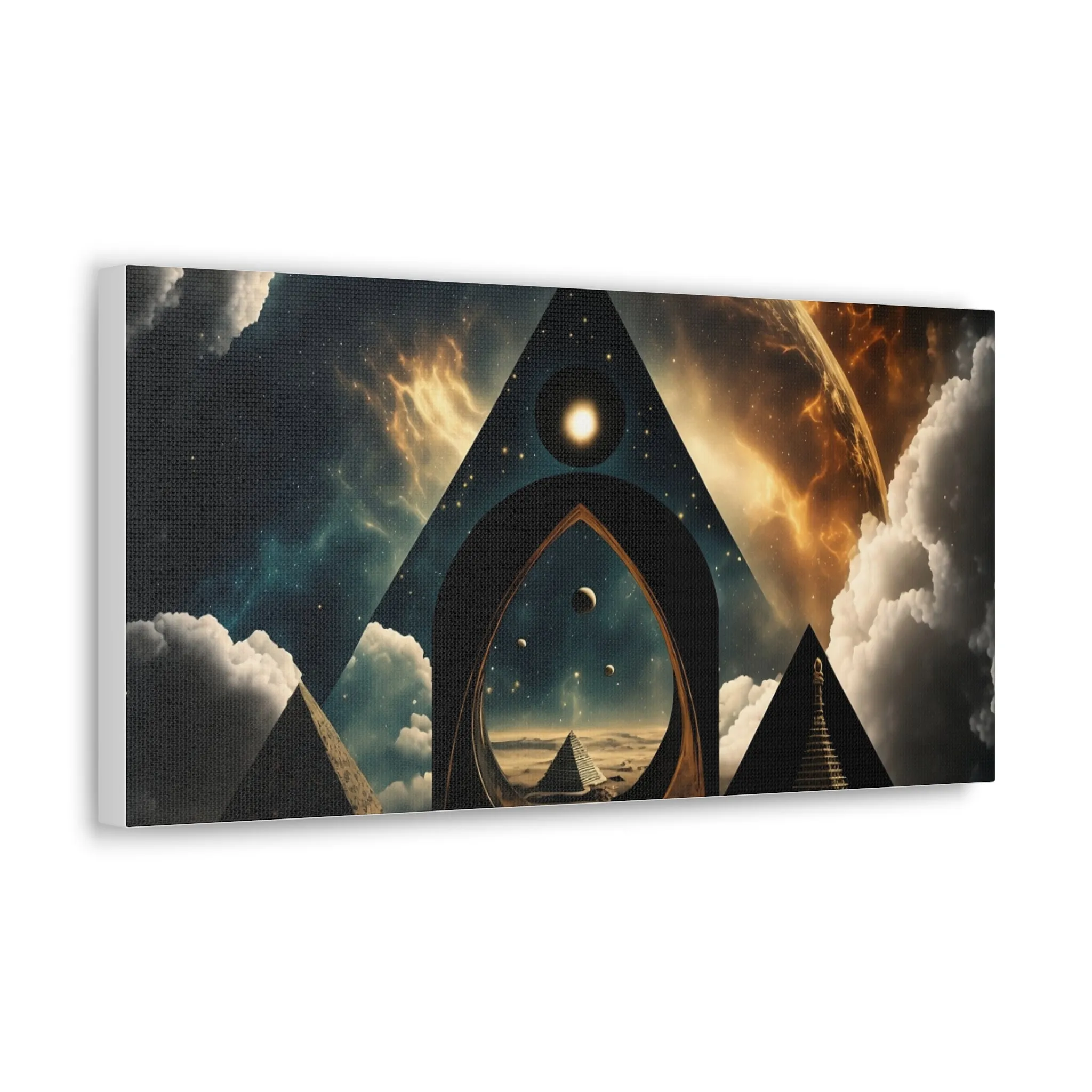 Pyramid Portal Star Gate Wall Art Canvas Spiritual Decor