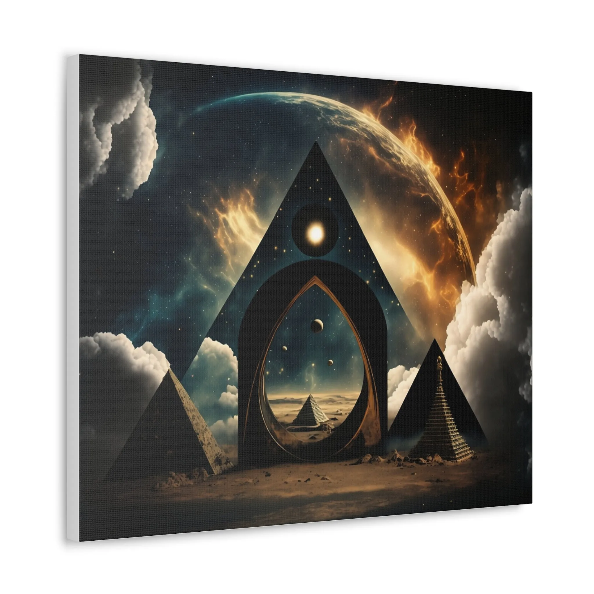 Pyramid Portal Star Gate Wall Art Canvas Spiritual Decor