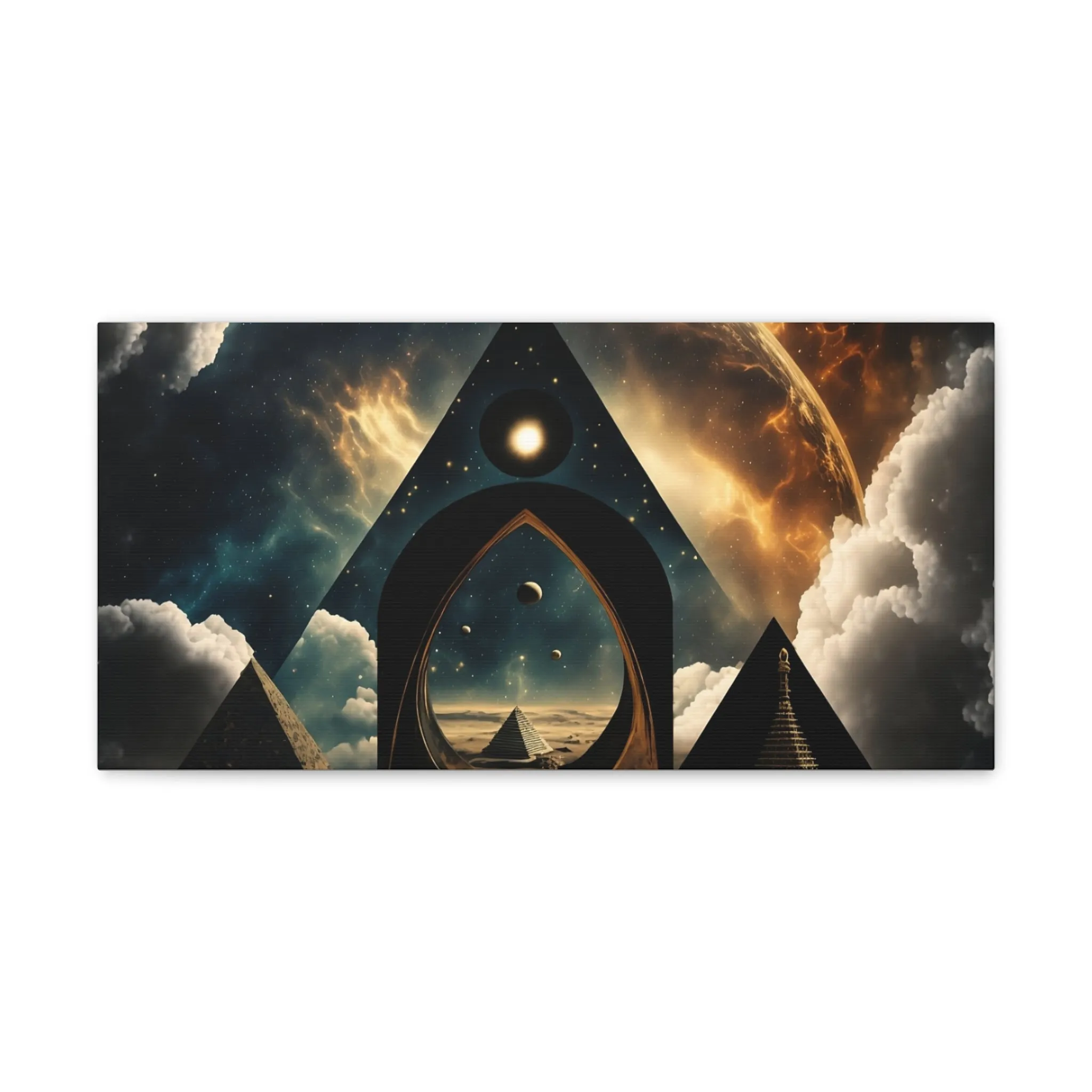 Pyramid Portal Star Gate Wall Art Canvas Spiritual Decor