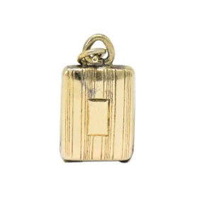 Retro Enamel 14 Karat Gold Articulated Makeup Compact Charm