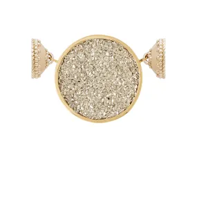 Round Platinum Druzy 30mm Centerpiece