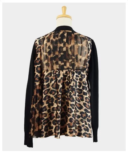 sacai  |Leopard Patterns Casual Style Blended Fabrics Long Sleeves