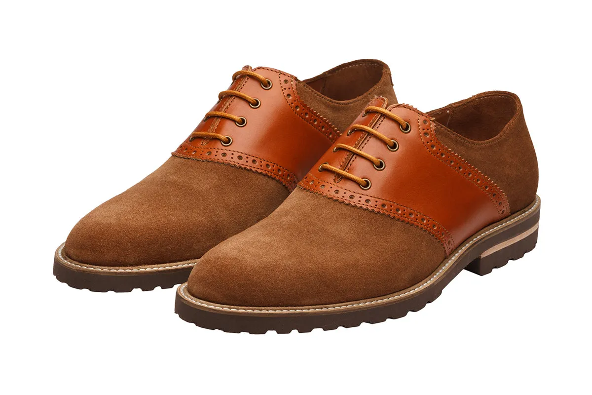 SADDLE OXFORD with brogue punch–SF