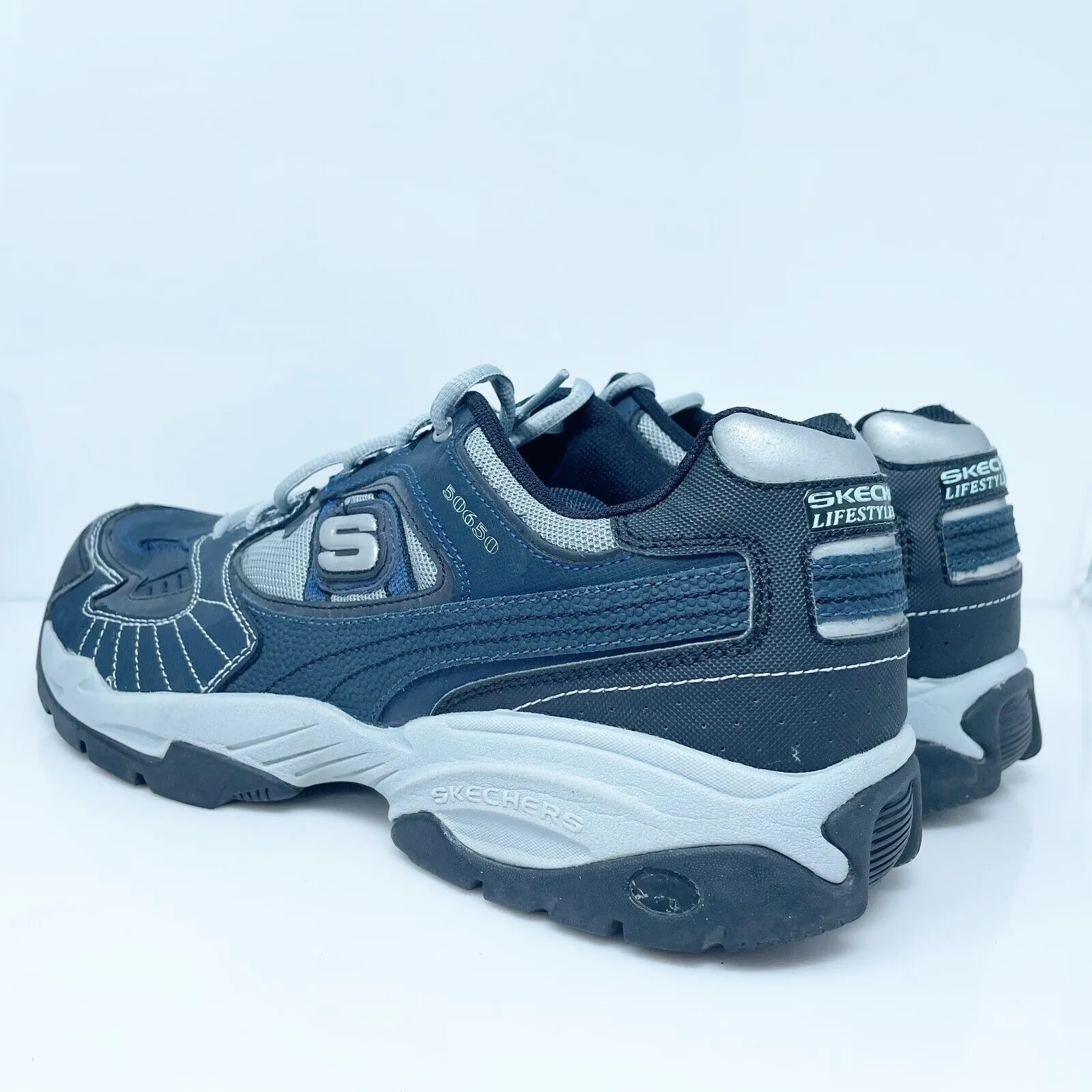 Skechers Mens Sparta 50650 Blue Casual Shoes Sneakers Size 12