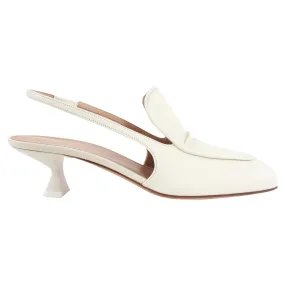 Sport Max by Max Mara Ivory Leather Slingback Mules - 39