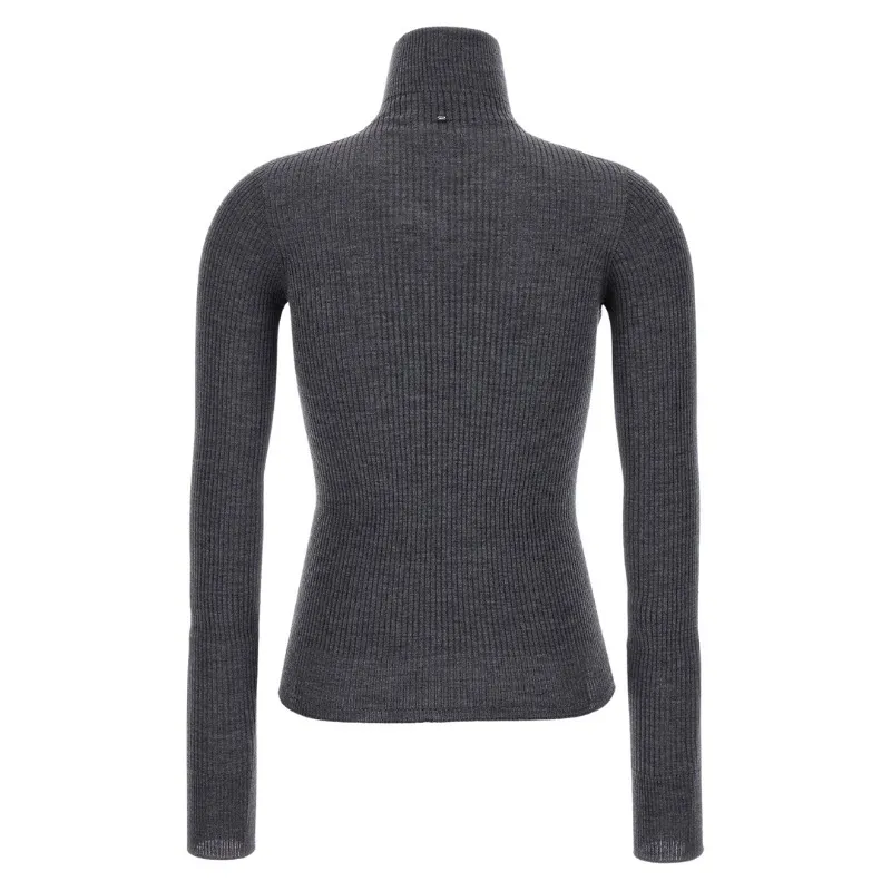 SPORT MAX  |Casual Style Wool Long Sleeves Plain High-Neck Office Style