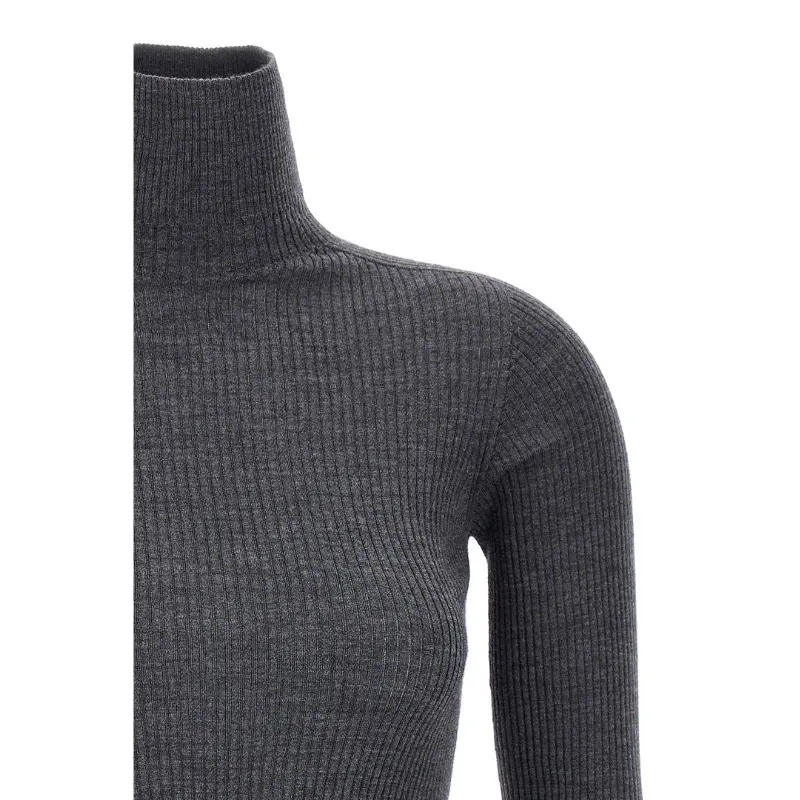 SPORT MAX  |Casual Style Wool Long Sleeves Plain High-Neck Office Style