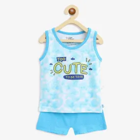 Top & Shorts Set - Tie-Dye Blues