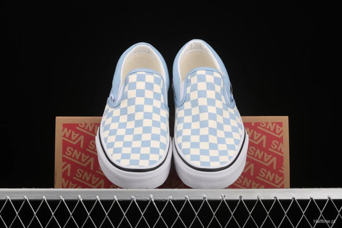 Vans Cassic Slip-0n purplish blue checkerboard Loafers Shoes leisure sports board shoes VN0A33TB42Y