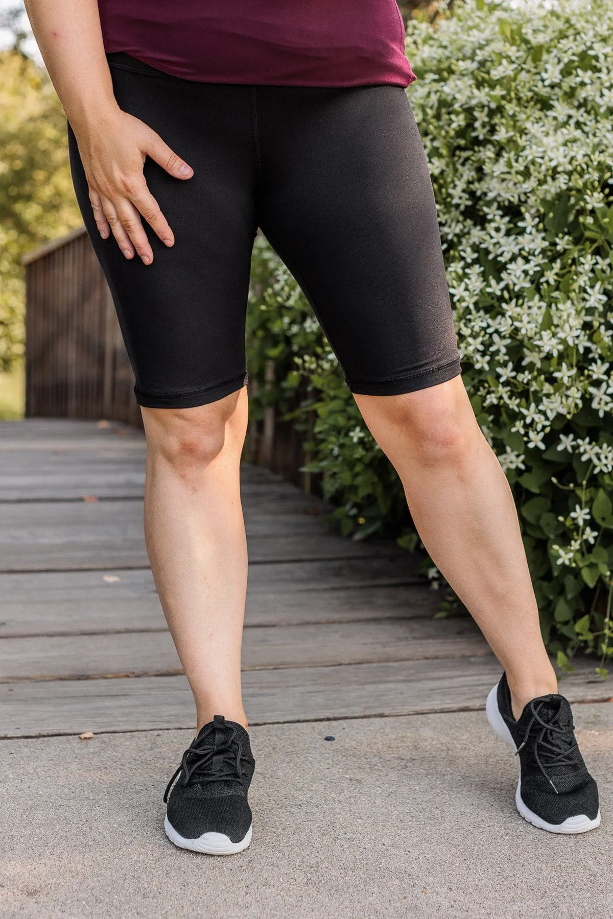 Work For It Biker Shorts- Black