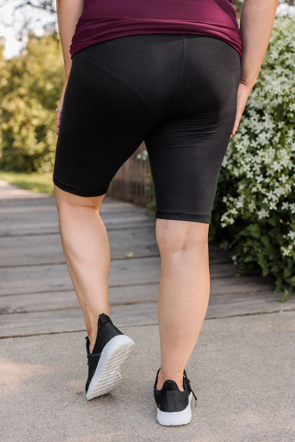 Work For It Biker Shorts- Black