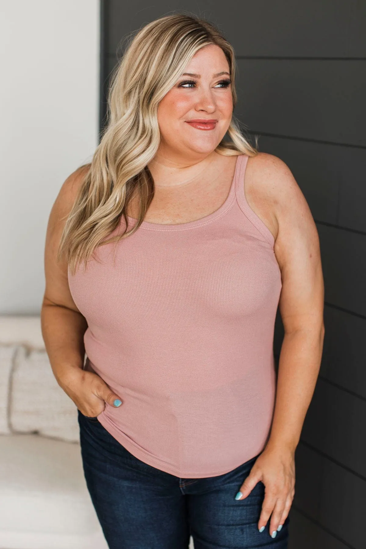 Work Up The Nerve Tank Top- Blush