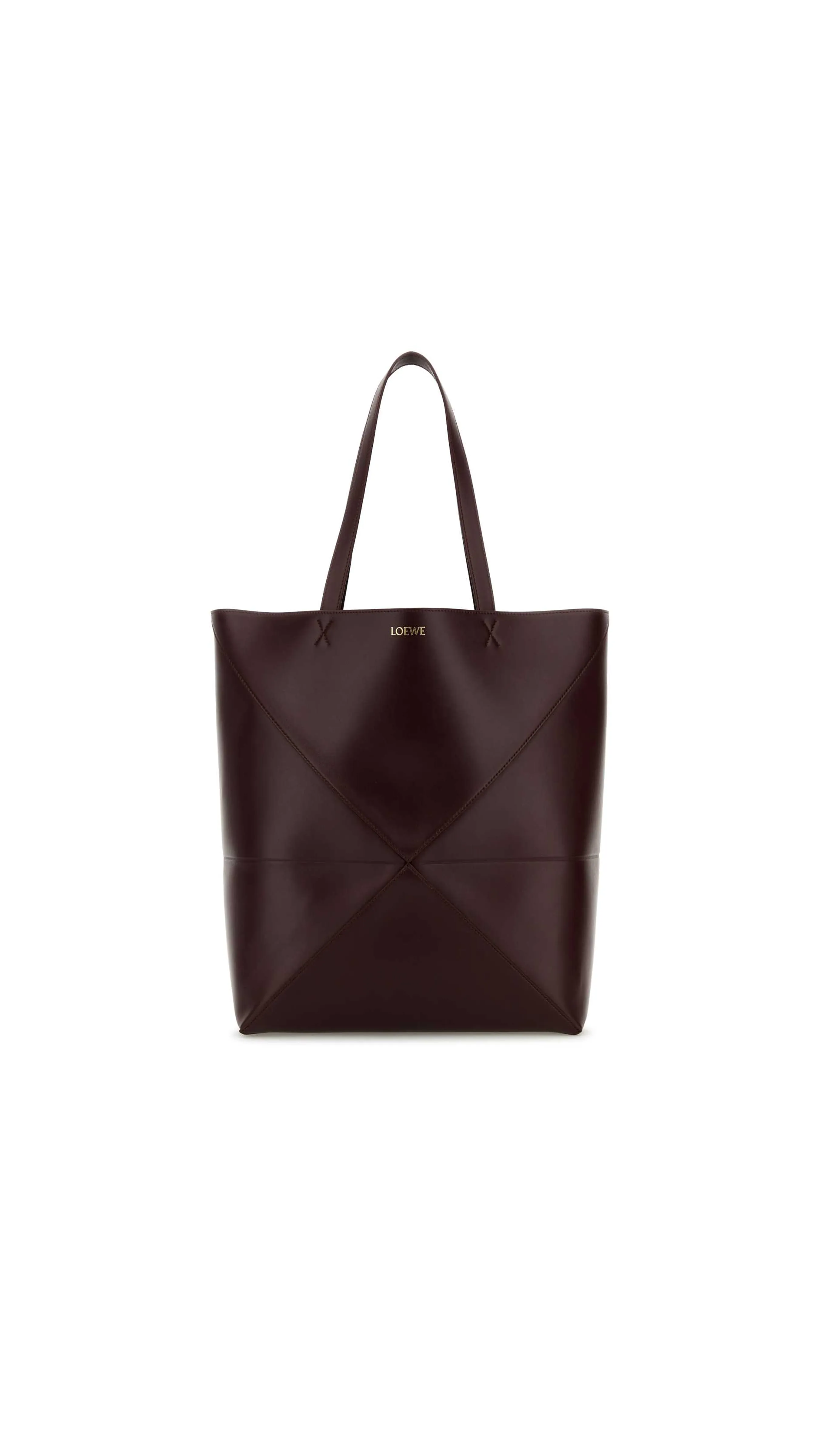 XL Puzzle Fold Tote  - Burgundy